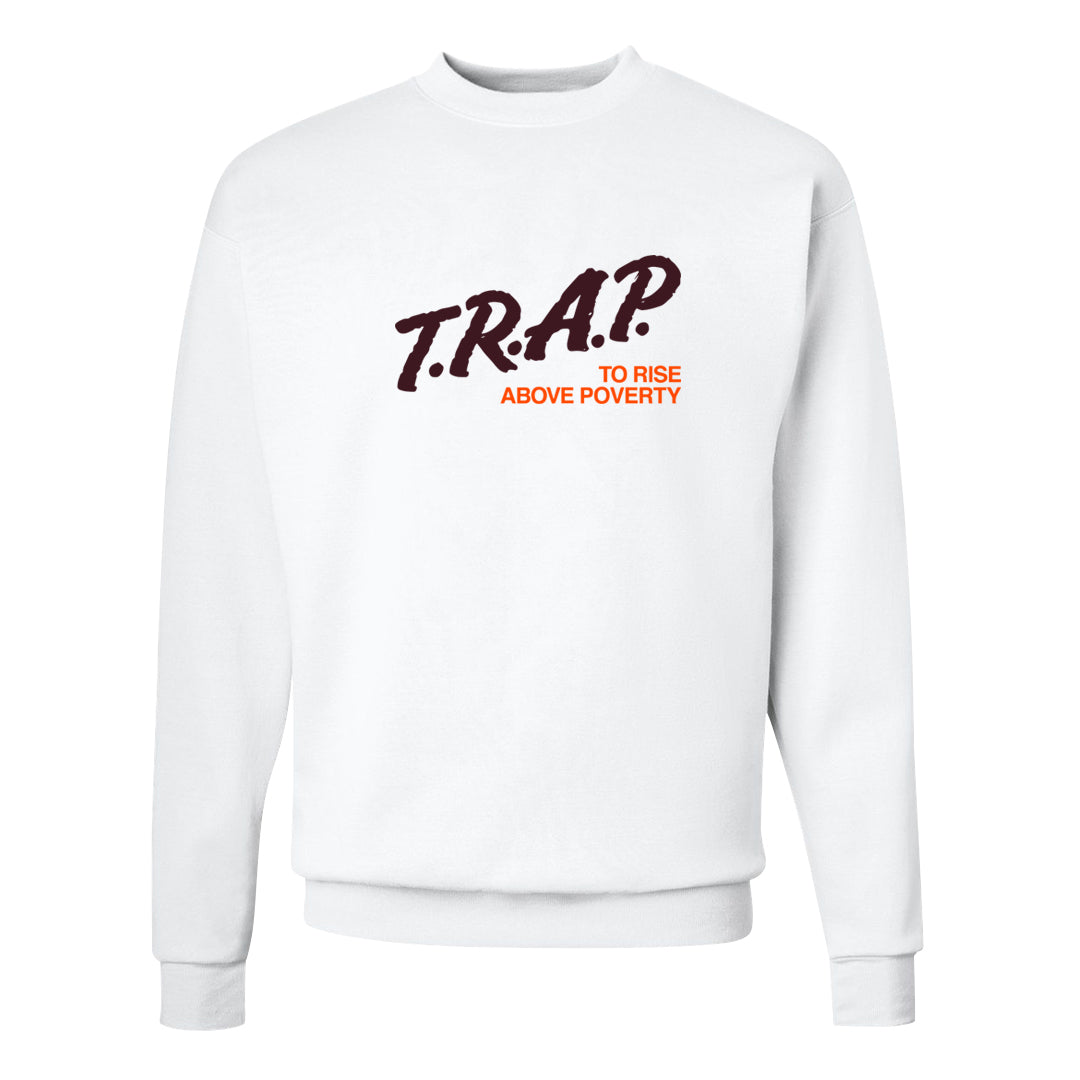 Coconut Milk Mid Dunks Crewneck Sweatshirt | Trap To Rise Above Poverty, White