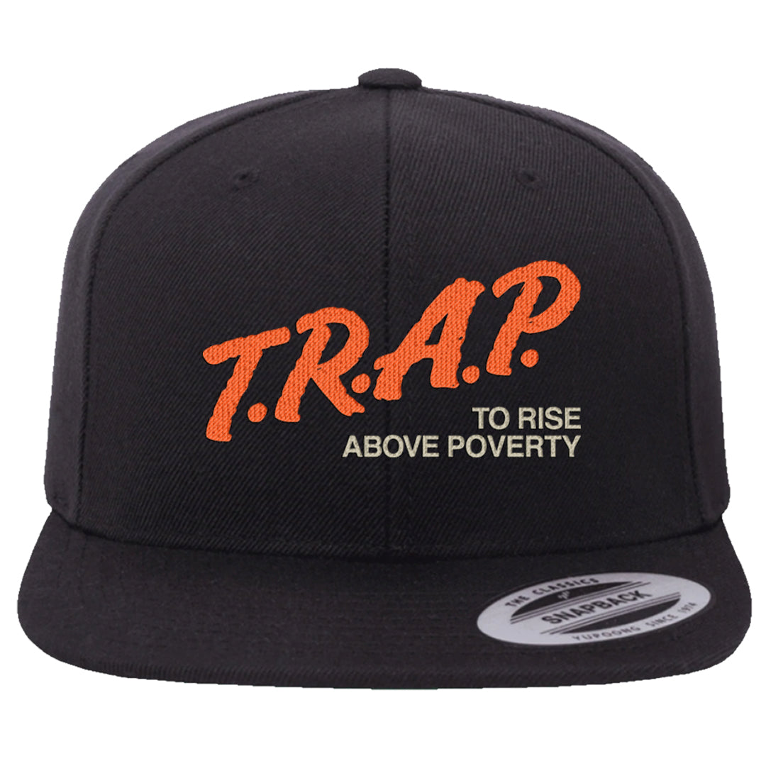 Coconut Milk Mid Dunks Snapback Hat | Trap To Rise Above Poverty, Black