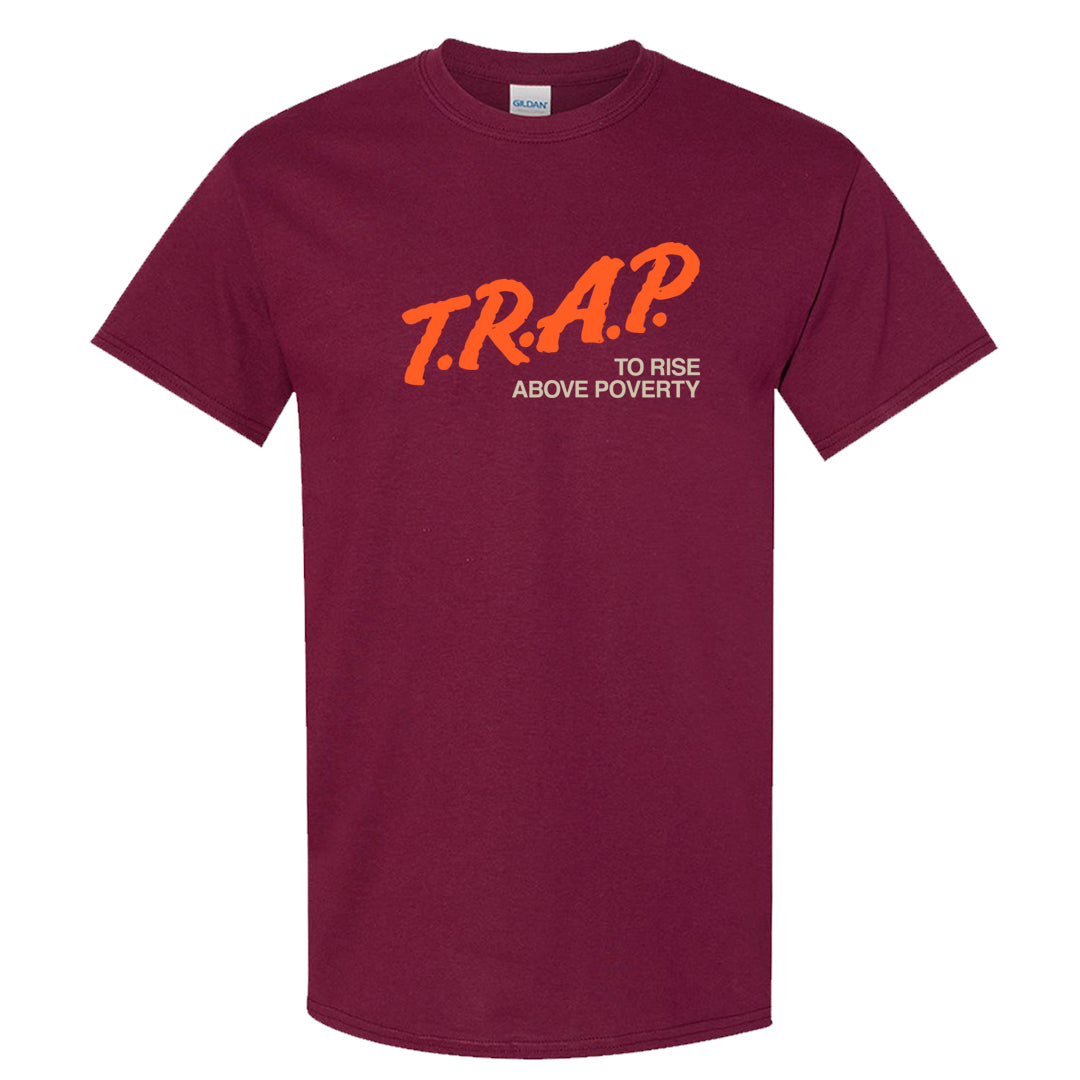 Coconut Milk Mid Dunks T Shirt | Trap To Rise Above Poverty, Maroon