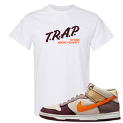 Coconut Milk Mid Dunks T Shirt | Trap To Rise Above Poverty, White
