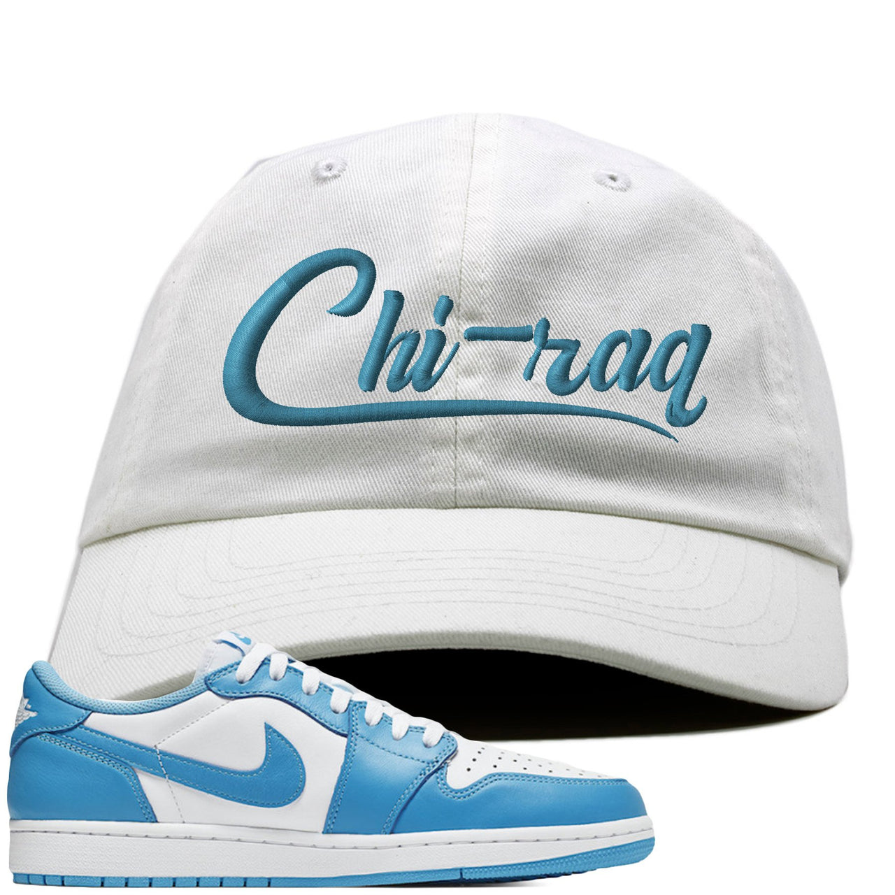 UNC Low 1s Dad Hat | Chiraq, White