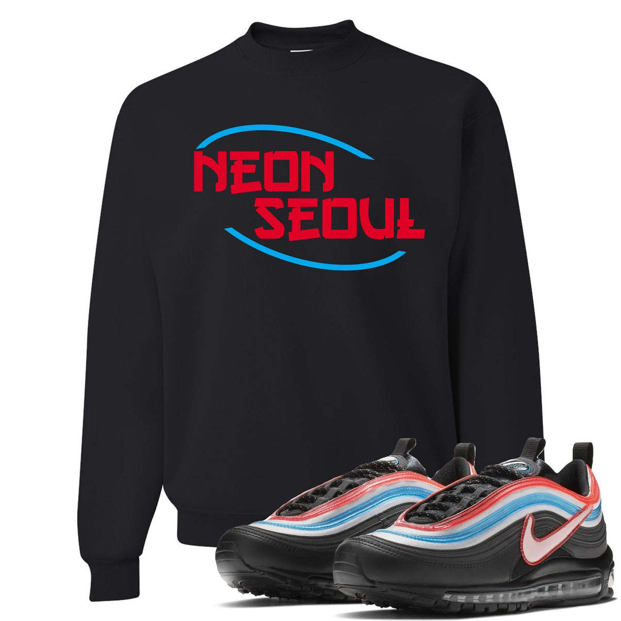 Neon Seoul 97s Sweater | Seoul in English, Black