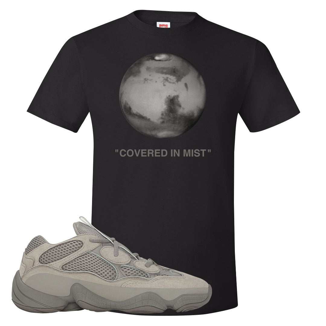Ash Grey 500s T Shirt | Covered In Mist, Black