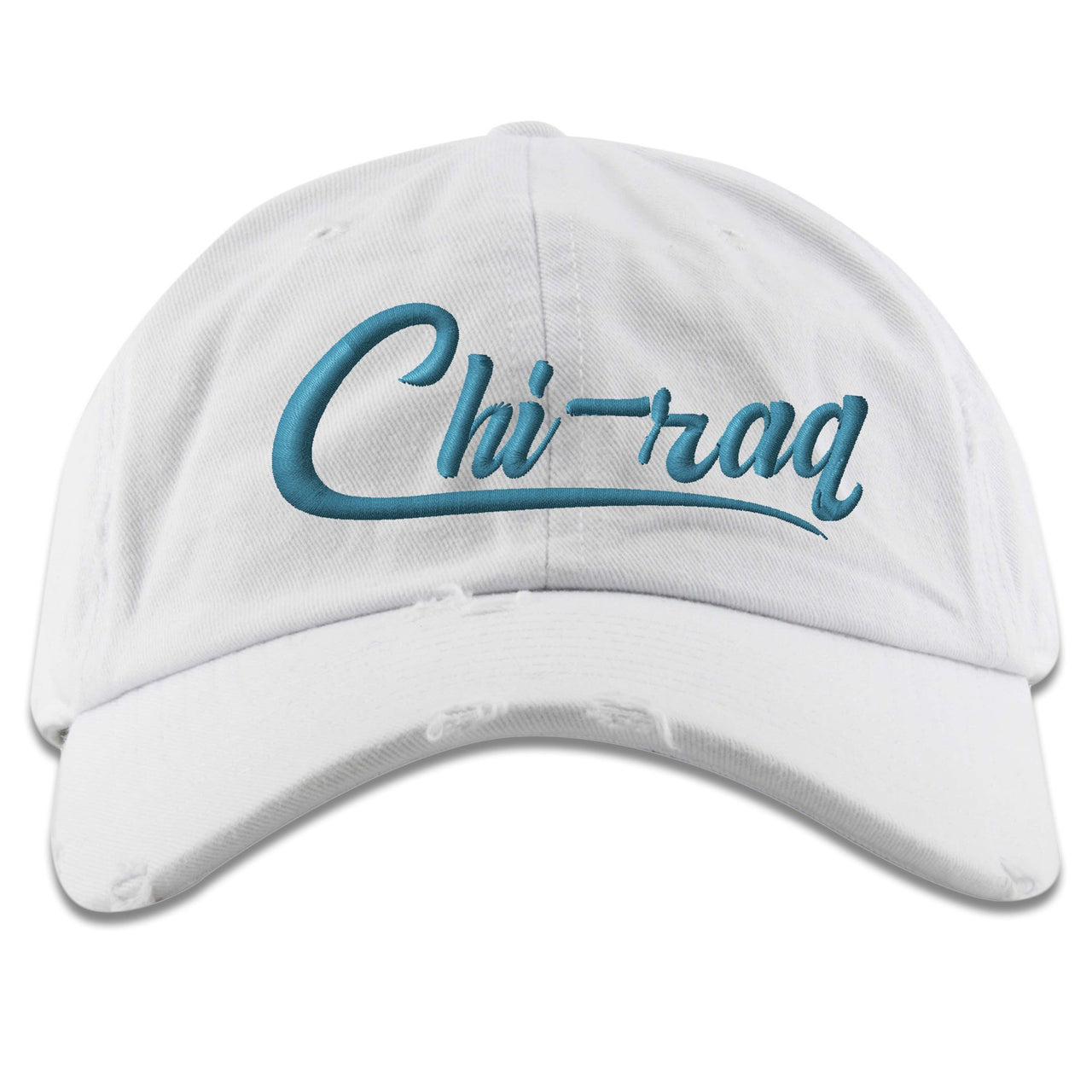 UNC Low 1s Distressed Dad Hat | Chiraq, White