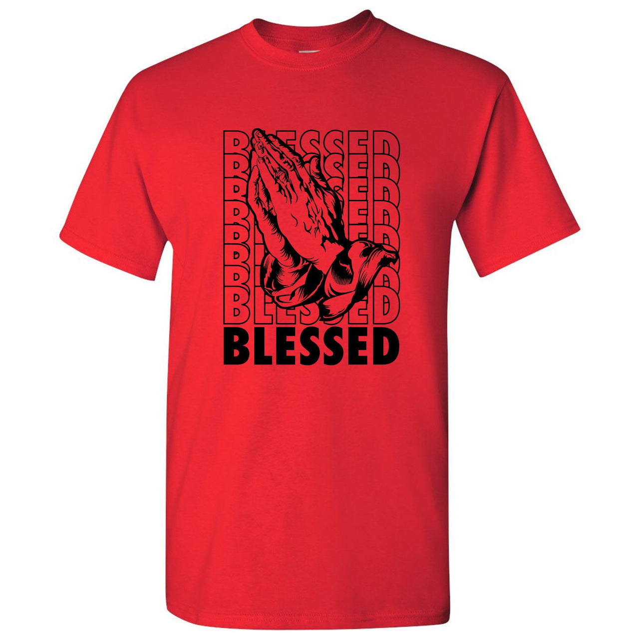 Bred 2019 4s T Shirt | Blessed Praying Hands, Red