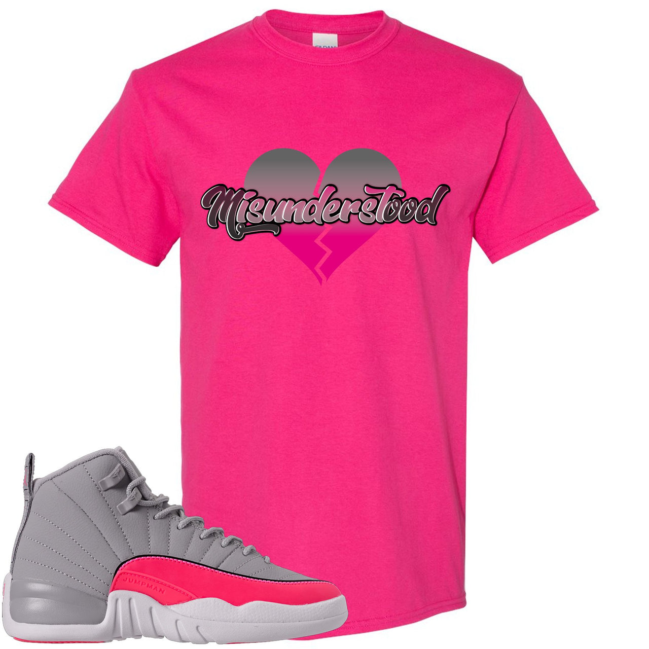 Grey Pink 12s T Shirt | Misunderstood, Heliconia