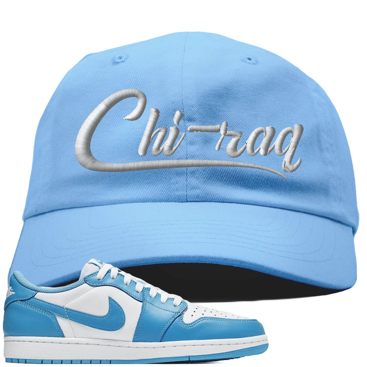 UNC Low 1s Dad Hat | Chiraq, Light Blue