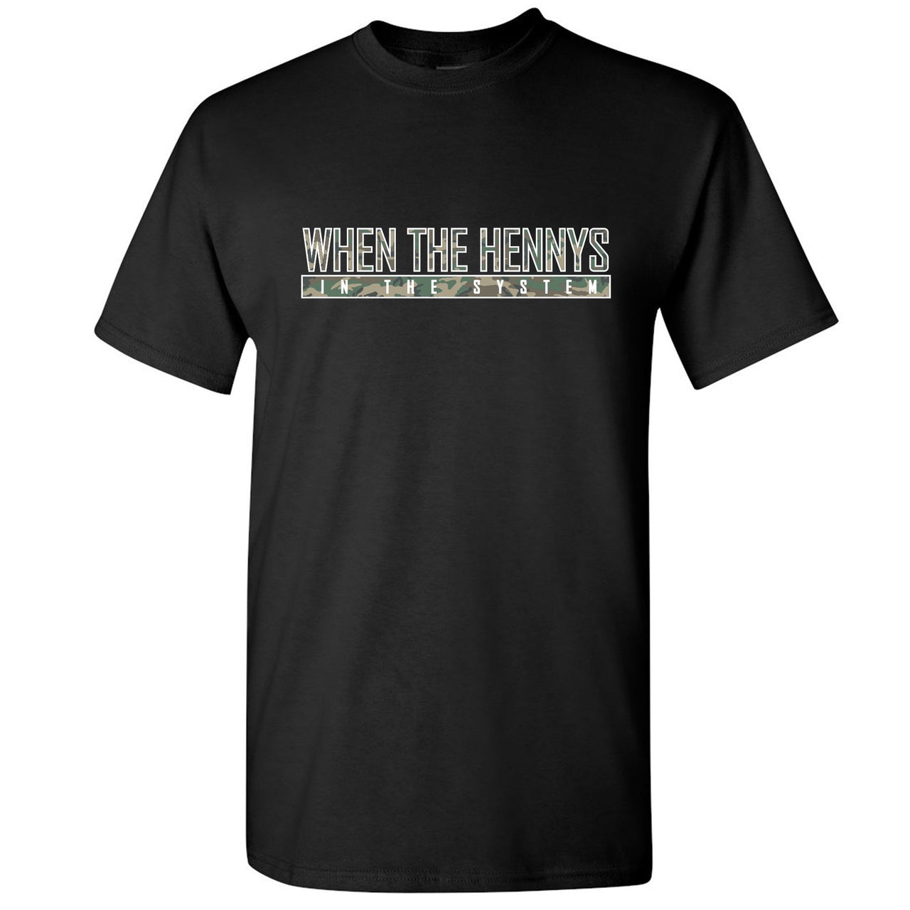 Camo Uptempos T Shirt | When The Hennys In The Sytem, Black