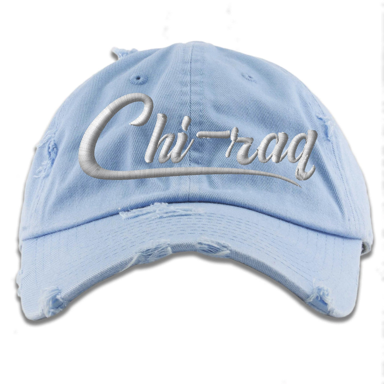 UNC Low 1s Distressed Dad Hat | Chiraq, Light Blue