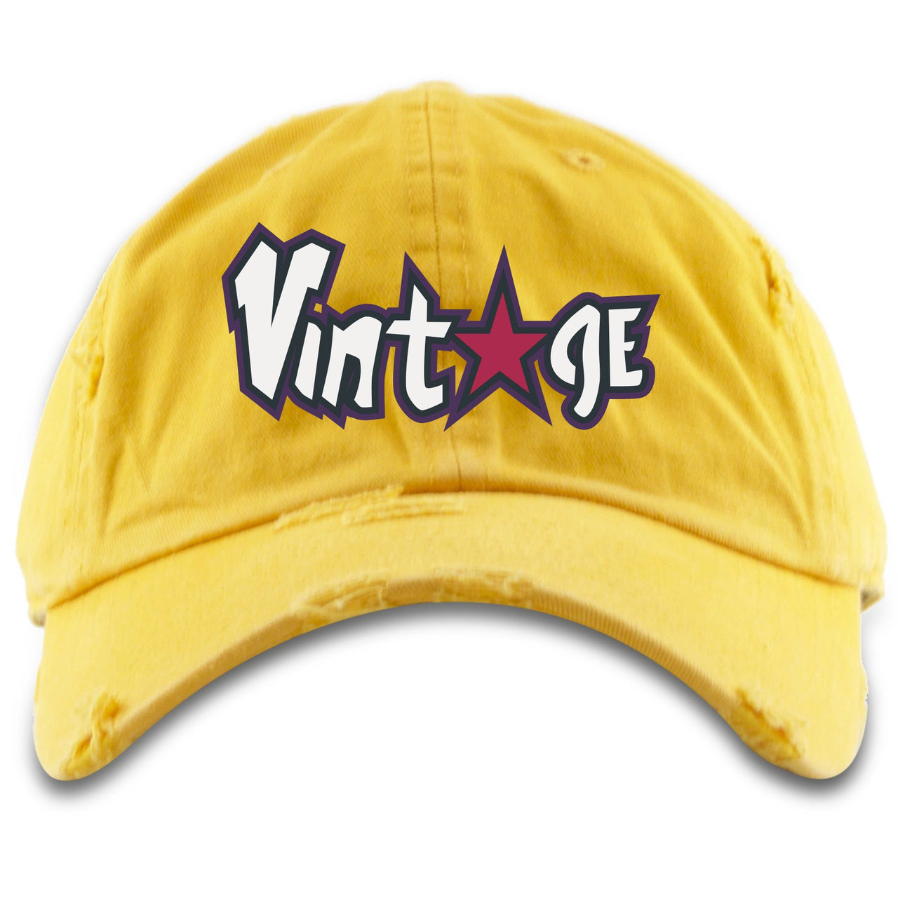 Varsity Maize Mid Blazers Distressed Dad Hat Vintage with Star Logo, Yellow