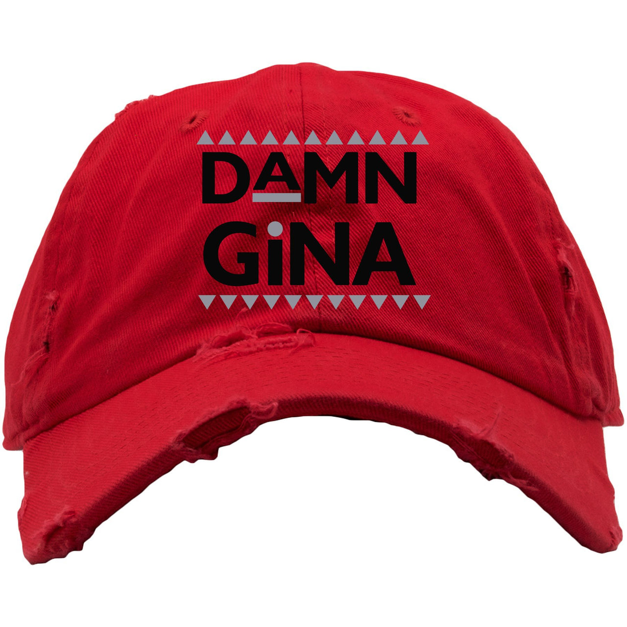 Bred 2019 4s Distressed Dad Hat | Damn Gina, Red