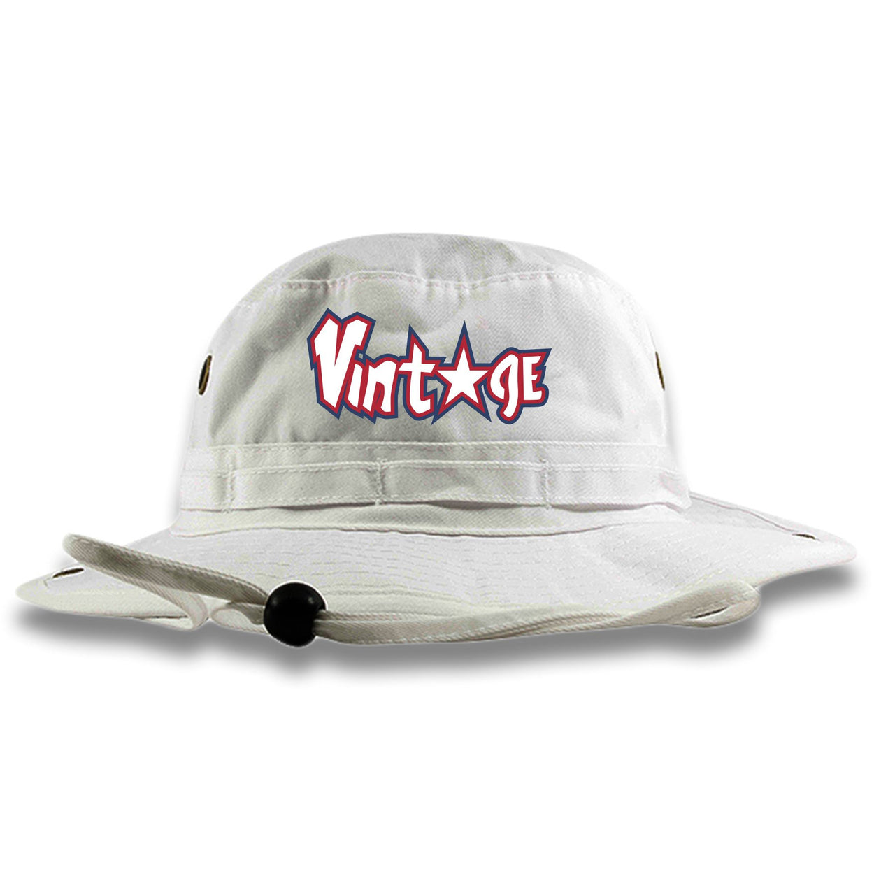 USA One Foams Bucket Hat | Vintage Star, White