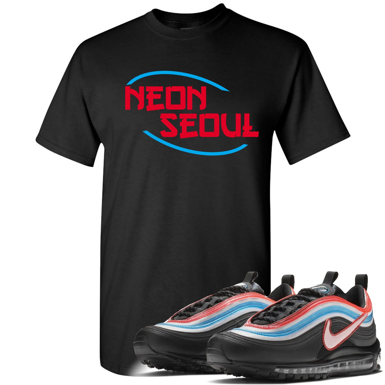 Neon Seoul 97s T Shirt | Seoul in English, Black