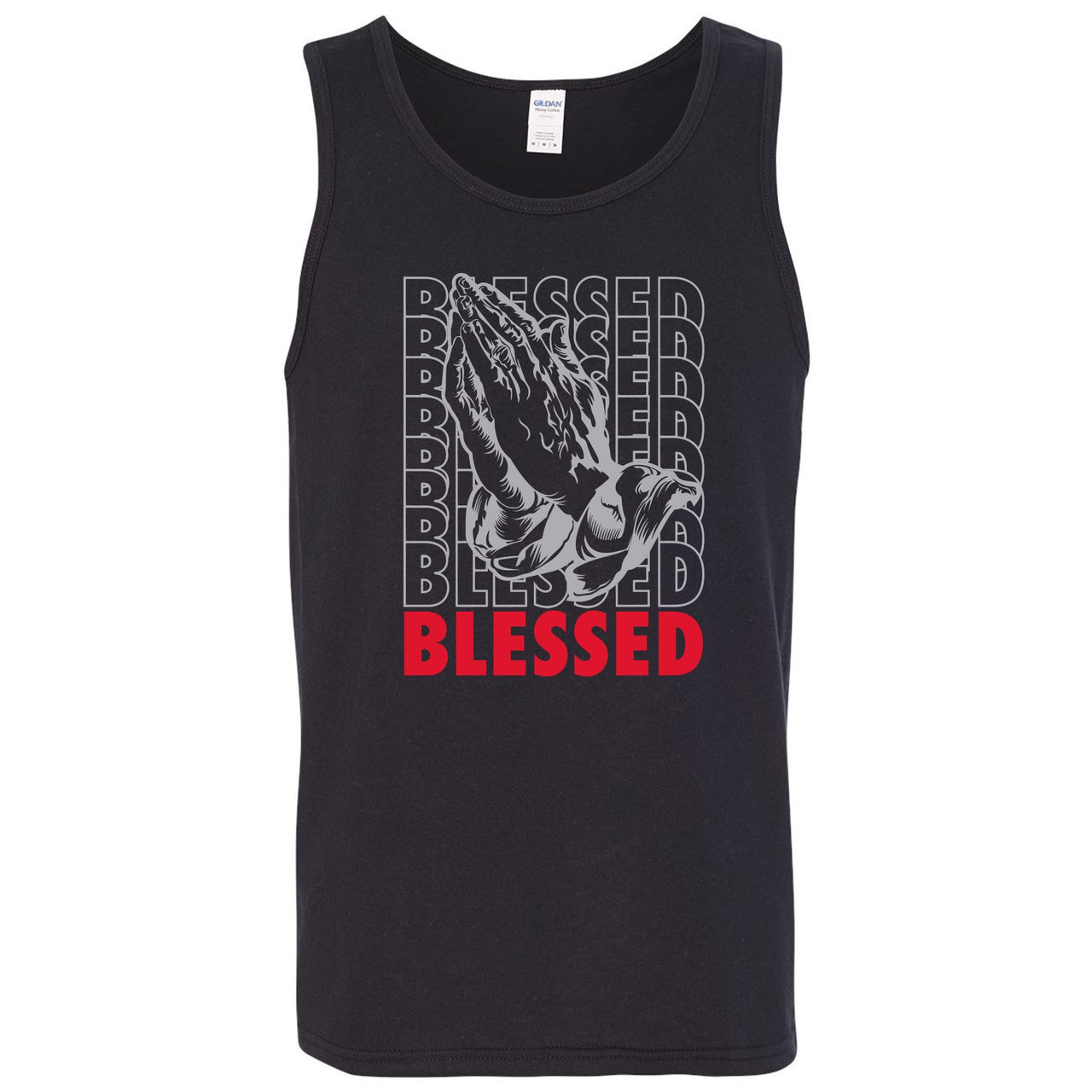 Reflections of a Champion 8s Mens Tank Top | Blessed Praying Hands, Black