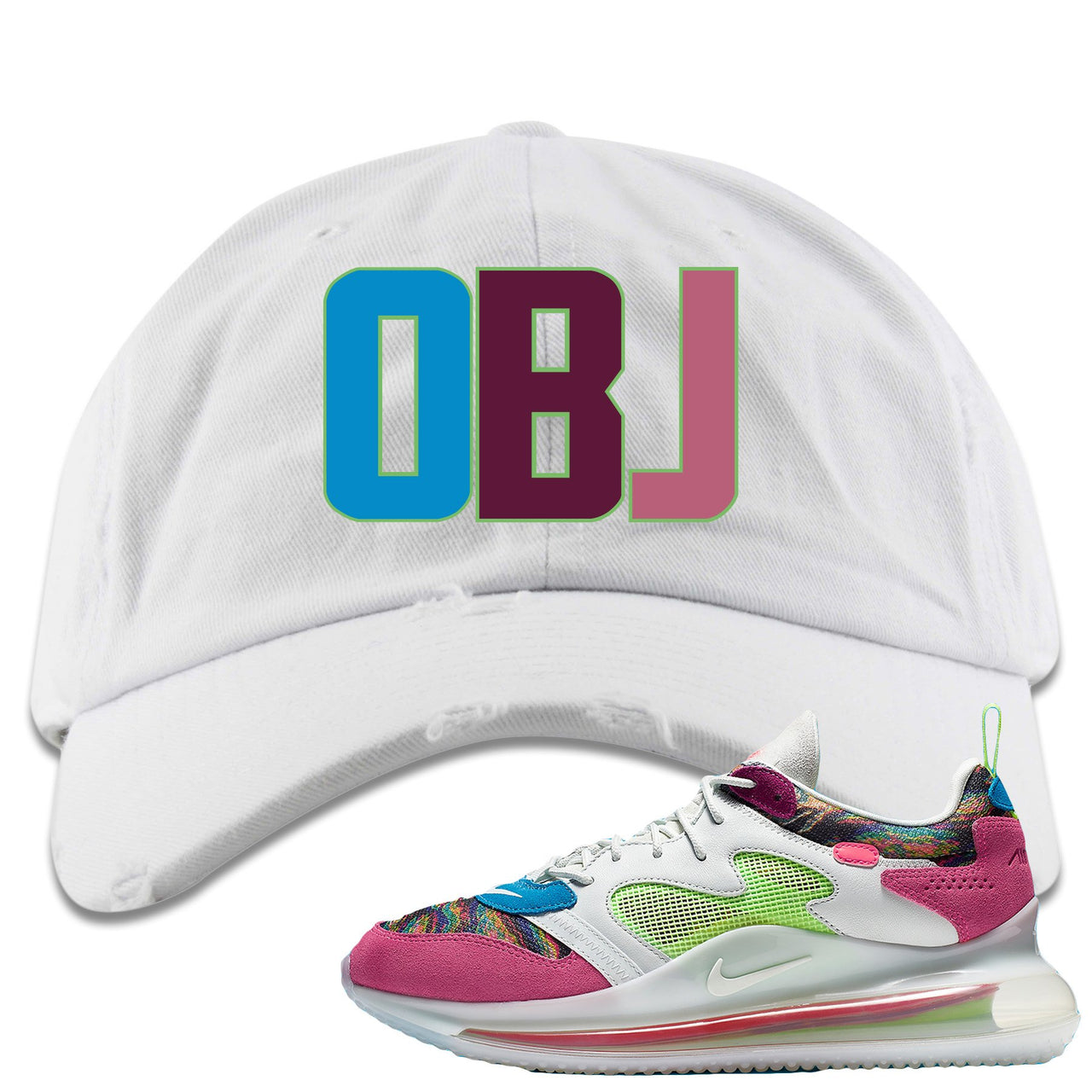 OBJ 720s Distressed Dad Hat | OBJ, White