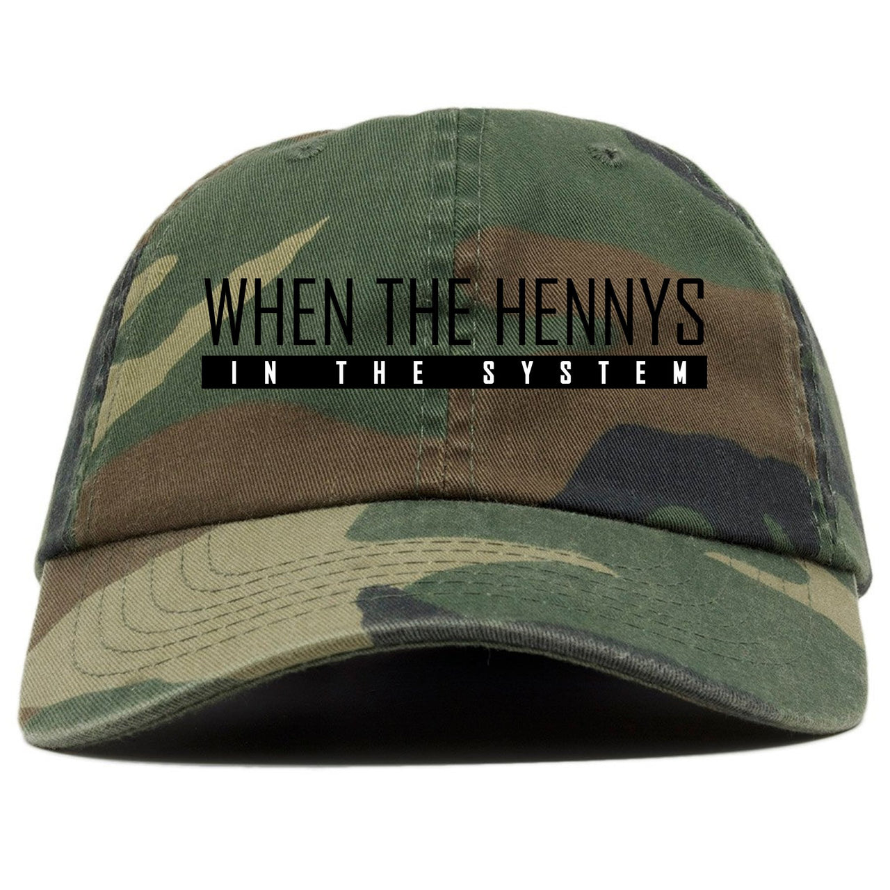 Camo Uptempos Dad Hat | When The Hennys In The Sytem, Camouflage