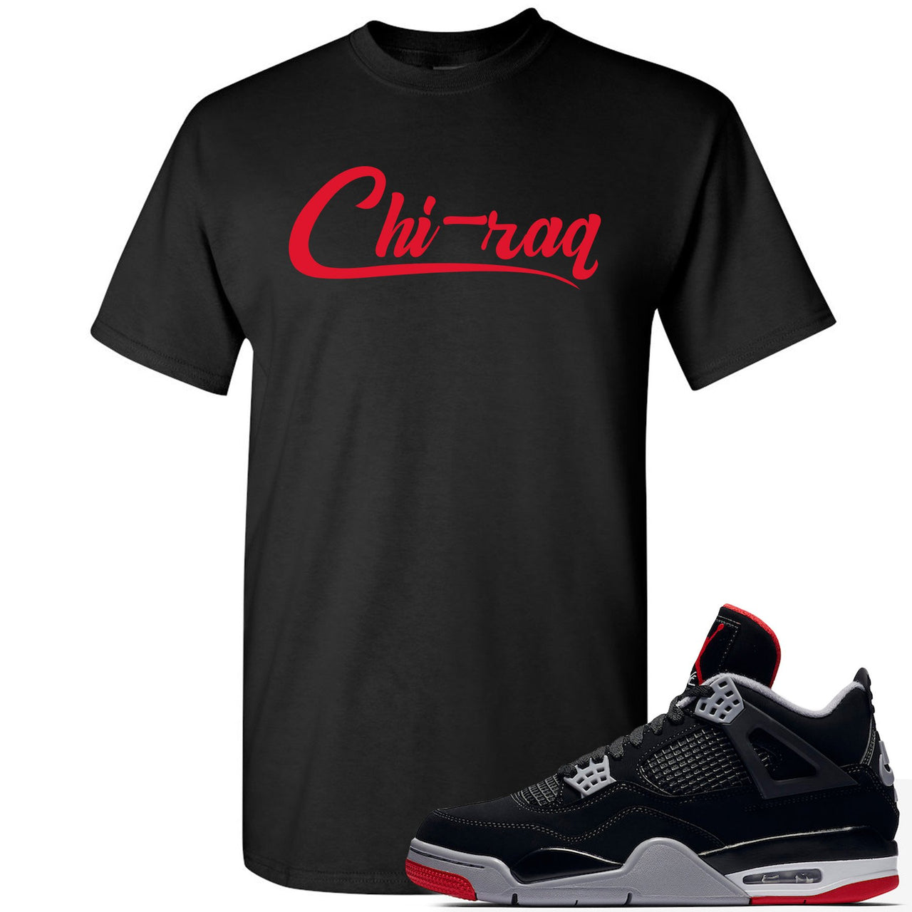 This black and red t-shirt will match great with your Air Jordan 4 Bred shoes