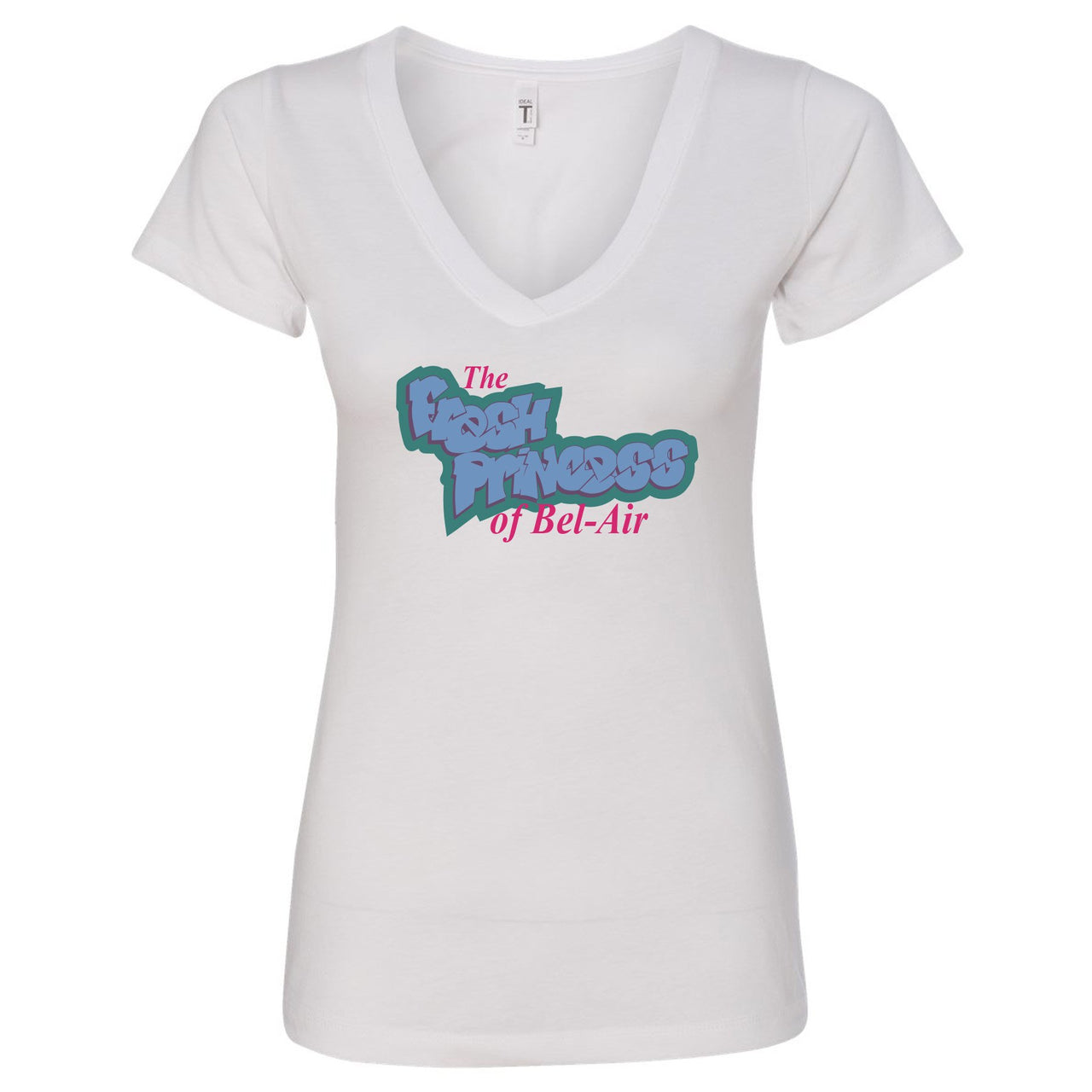 Mystic Green 200s Women V-Neck T Shirt | Fresh Princess, White