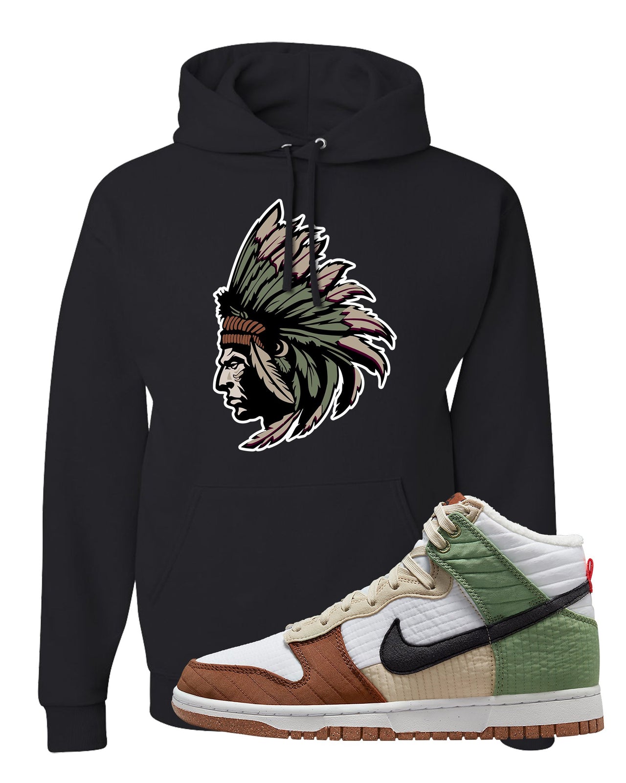 Toasty High Dunks Hoodie | Indian Chief, Black