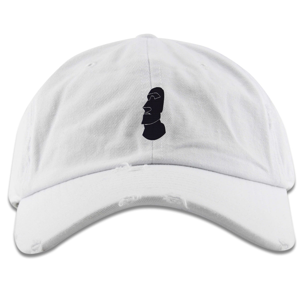 Squid K5s Distressed Dad Hat | Easter Island Head, White