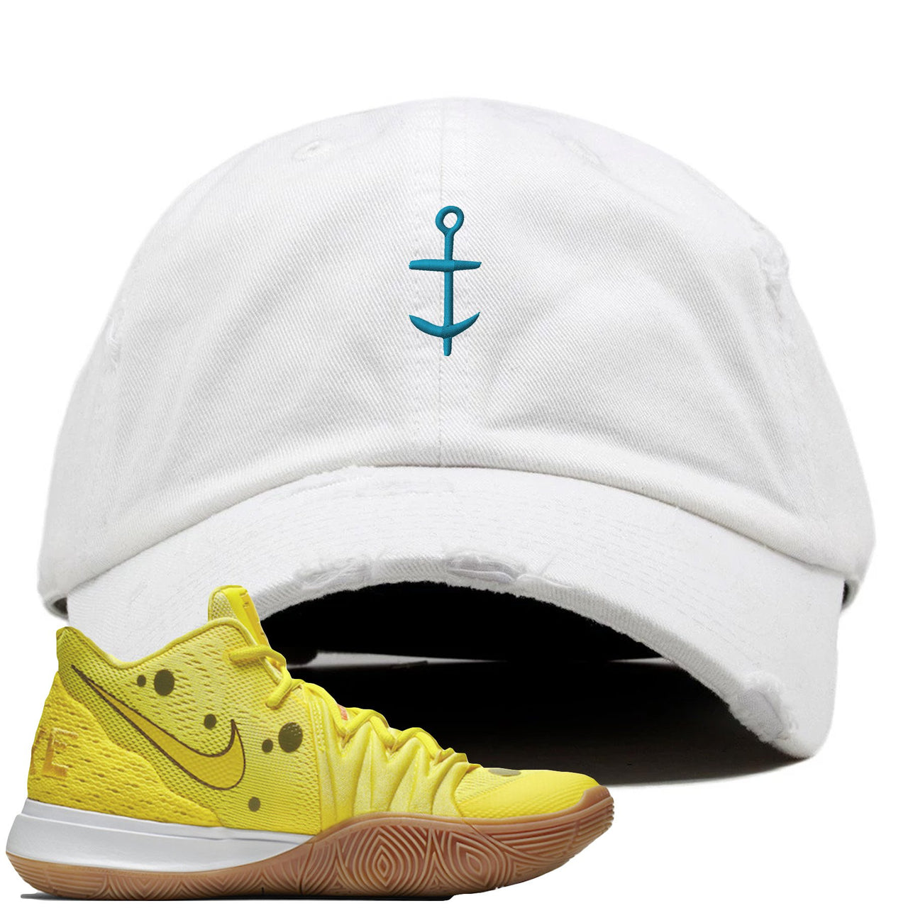Spongebob K5s Distressed Dad Hat | Anchor, White