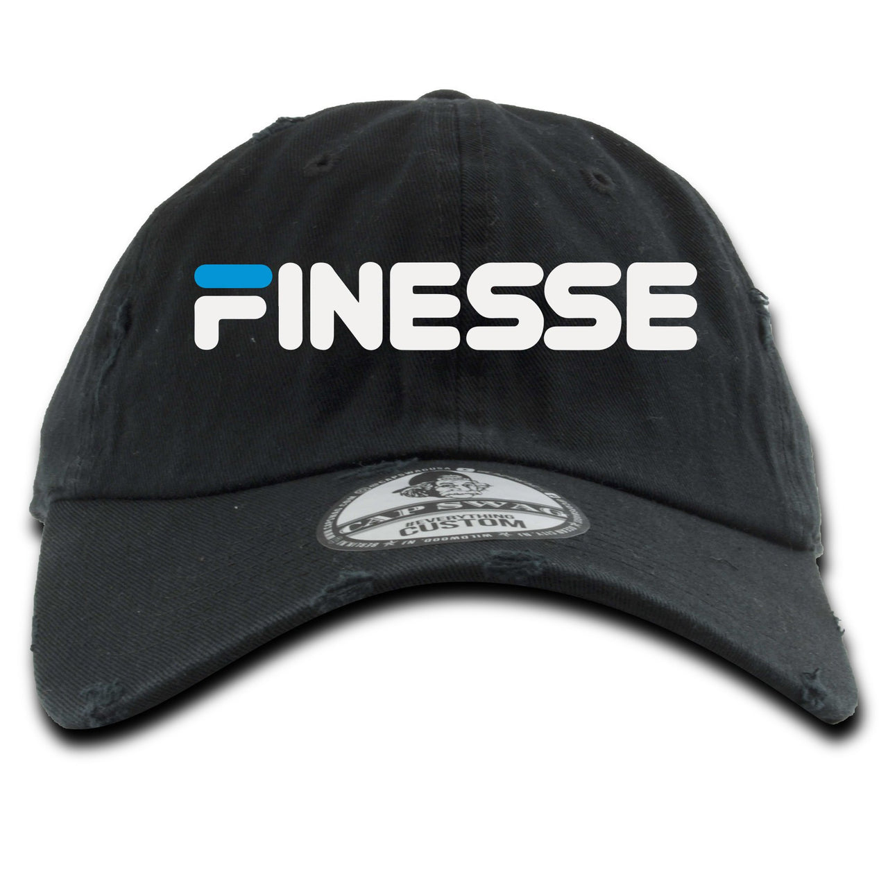 University Blue Blazers Distressed Dad Hat | Finesse, Black
