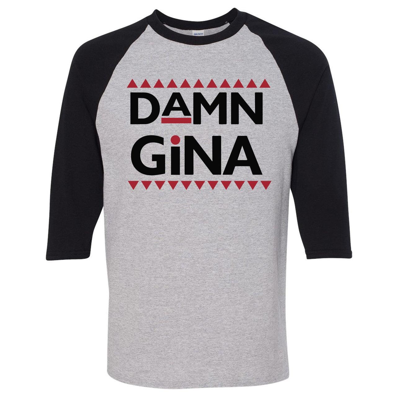 Bred 2019 4s Raglan T Shirt | Damn Gina, Sports Grey and Black