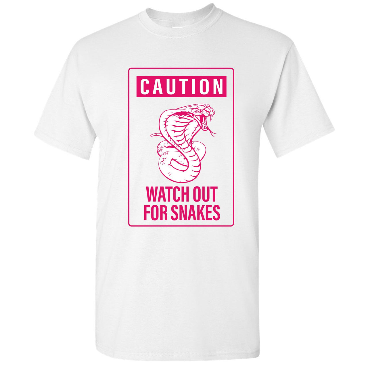 Pink Snakeskin WMNS Low 11s T Shirt | Caution Snake Sign, White