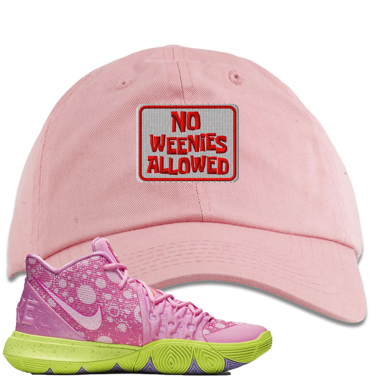 Patrick K5s Dad Hat | No Weenies Allowed, Light Pink