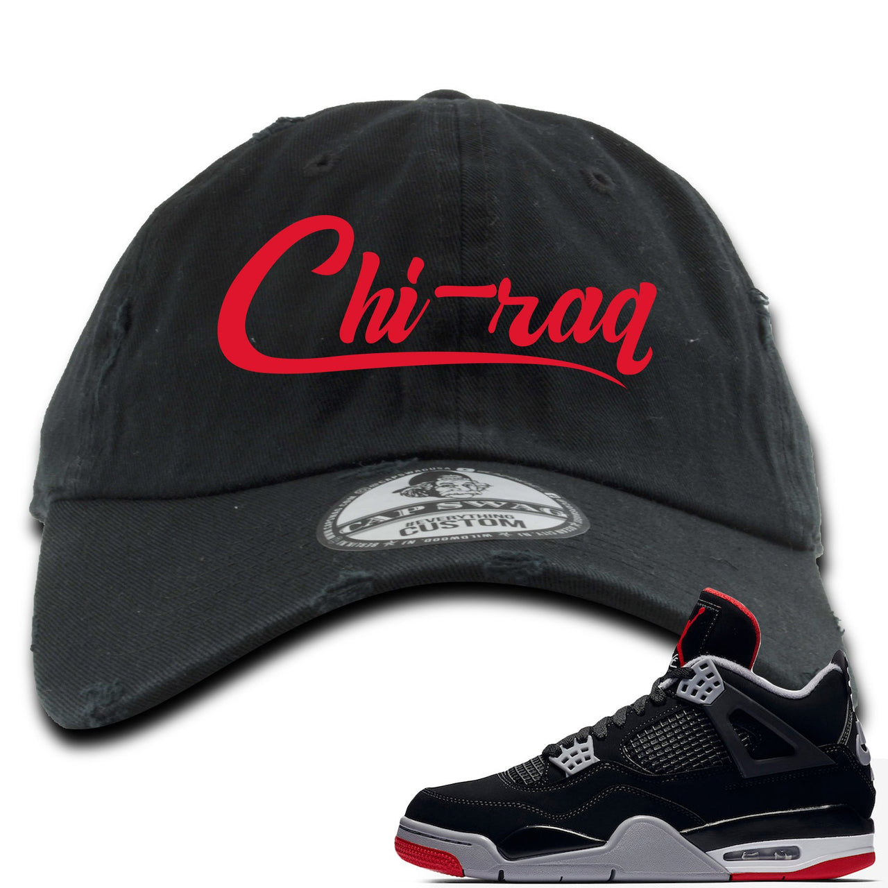 This black and red hat will match great with your Air Jordan 4 Bred shoes