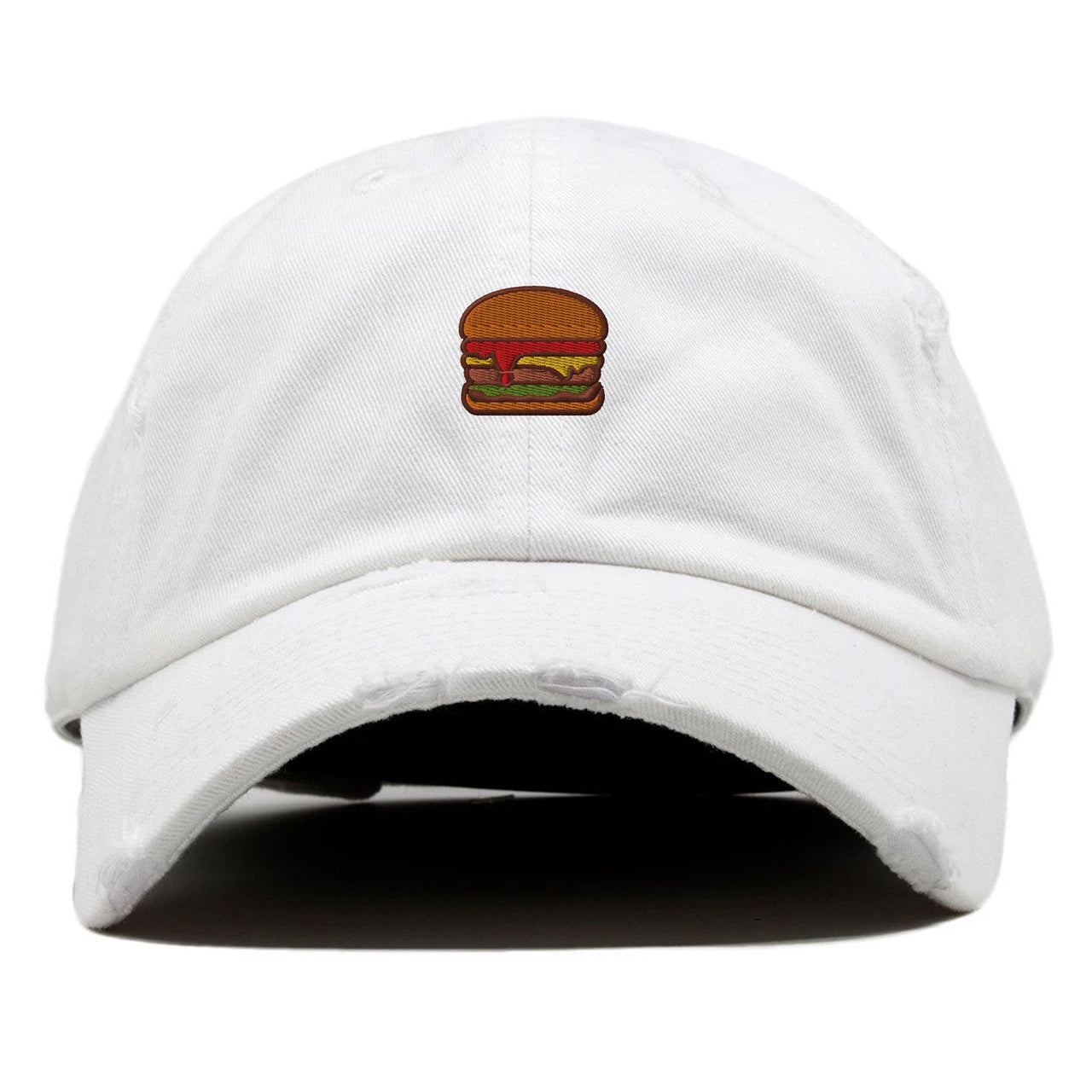 Spongebob K5s Distressed Dad Hat | Hamburger, White