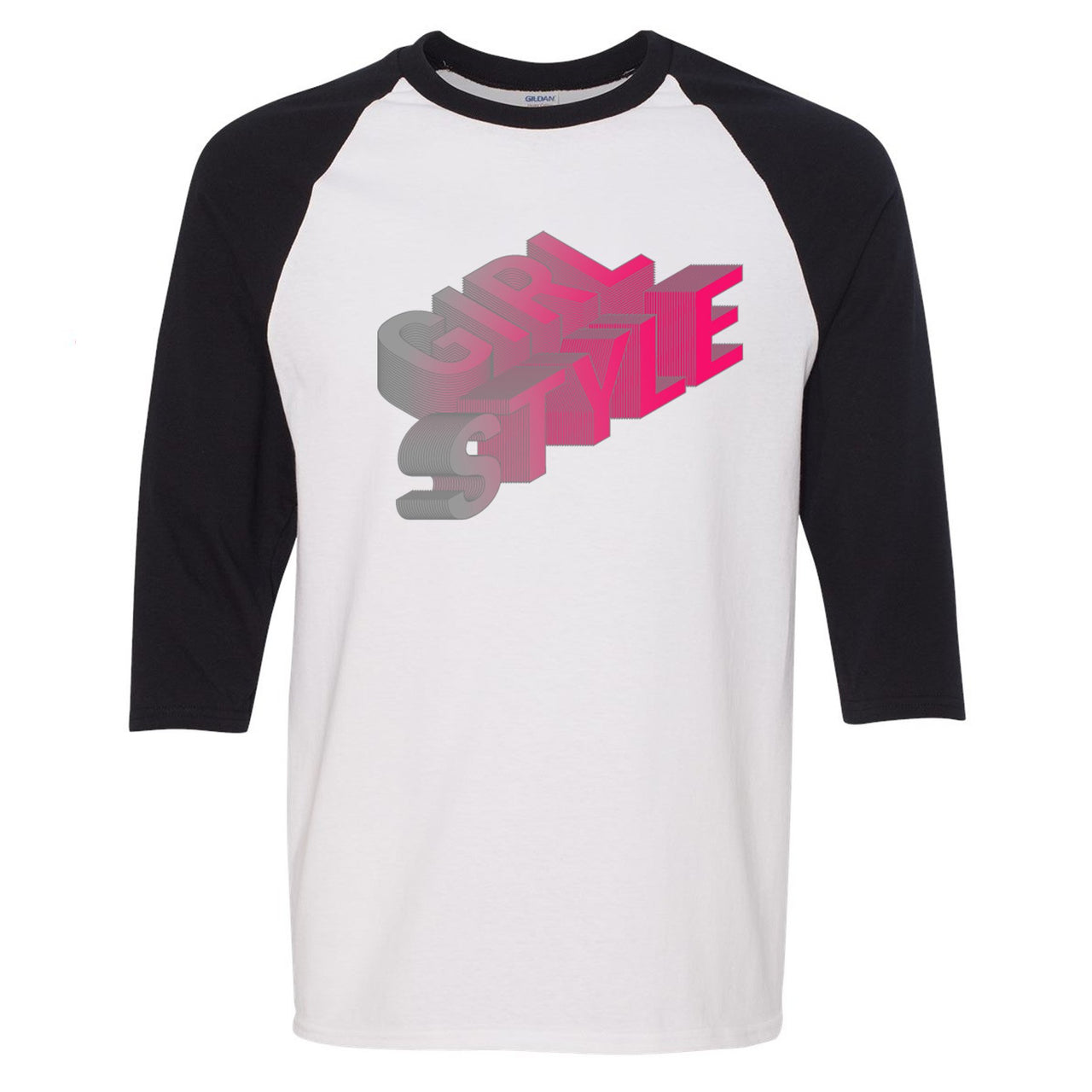 Grey Pink 12s Raglan T Shirt | Girl Style, White and Black