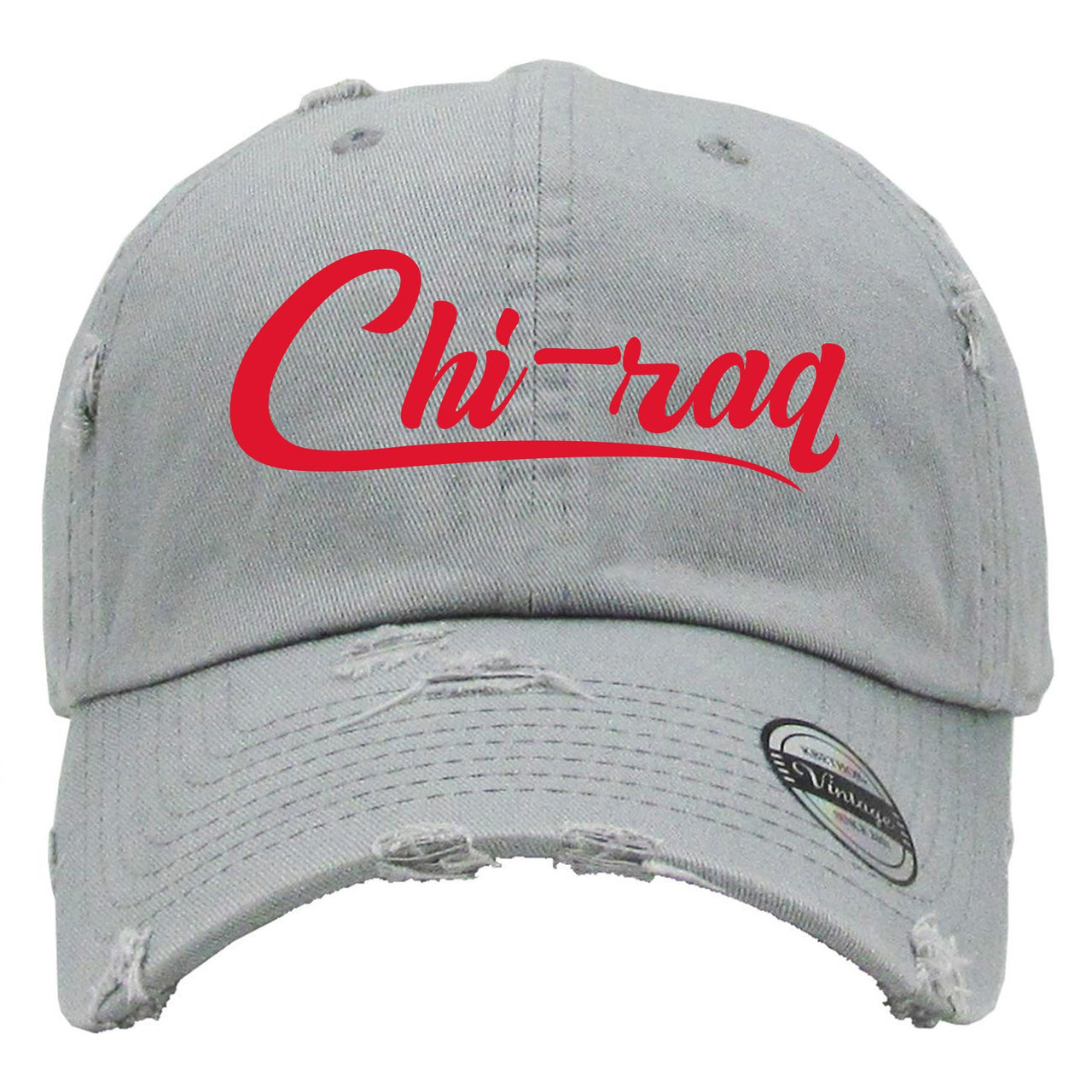 Bred 2019 4s Distressed Dad Hat | Chiraq, Gray
