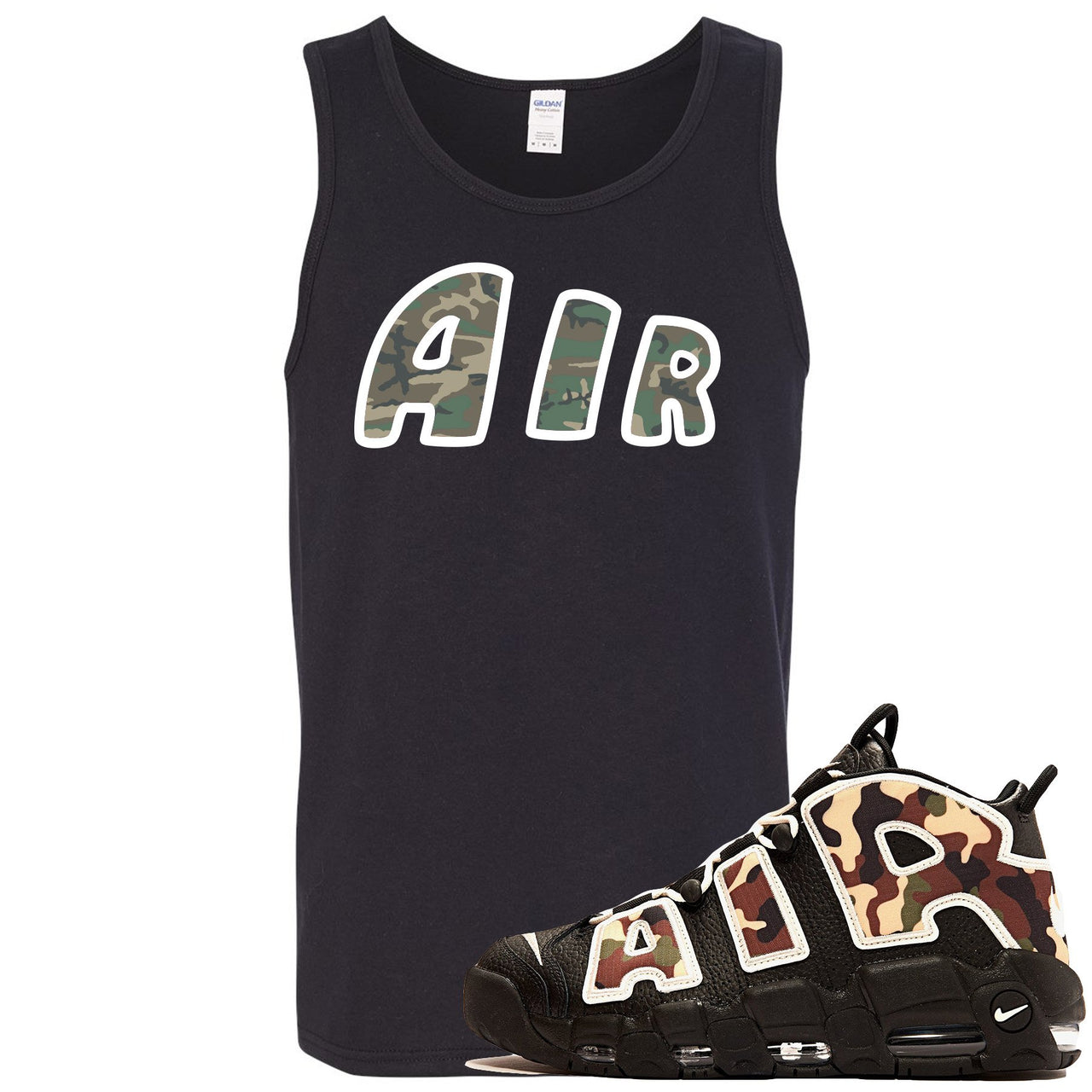 Camo Uptempos Mens Tank Top | Air, Black