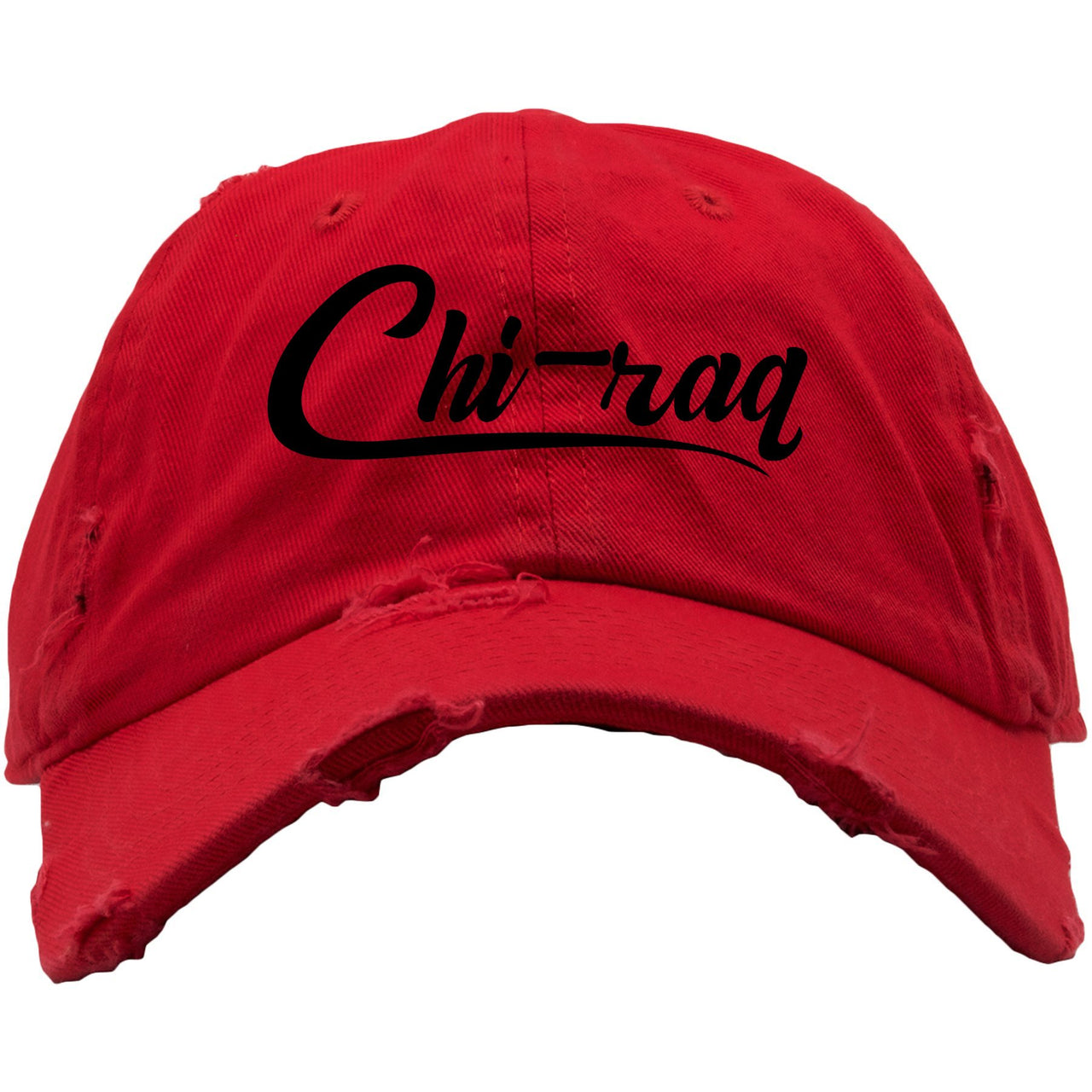 Bred 2019 4s Distressed Dad Hat | Chiraq, Red