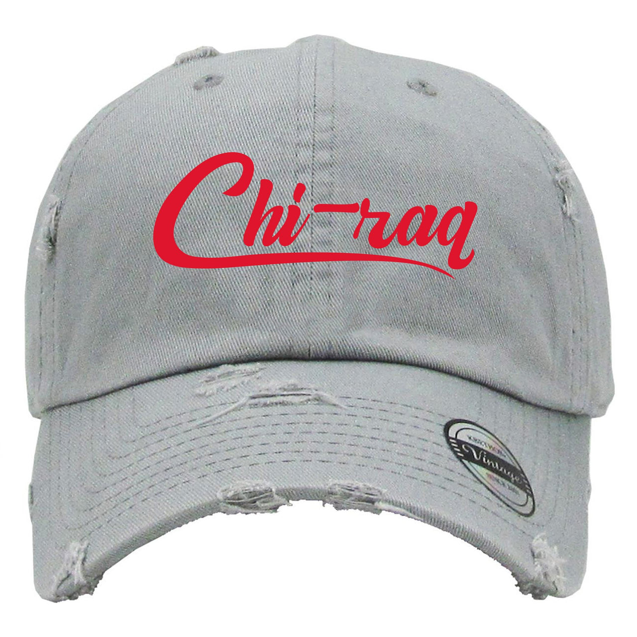 Reflections of a Champion 8s Distressed Dad Hat | Chiraq Script, Gray