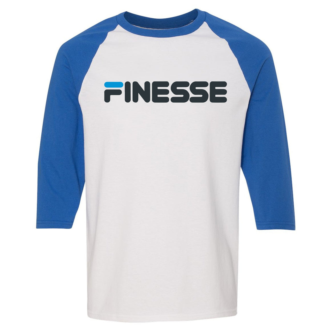 University Blue Blazers Raglan T Shirt | Finesse, White and Blue