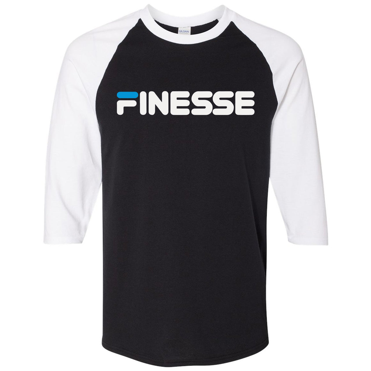 University Blue Blazers Raglan T Shirt | Finesse, Black and White