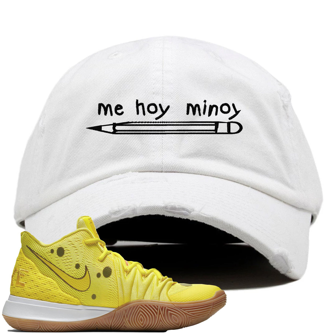 Spongebob K5s Distressed Dad Hat | Mi Hoy Minoy, White