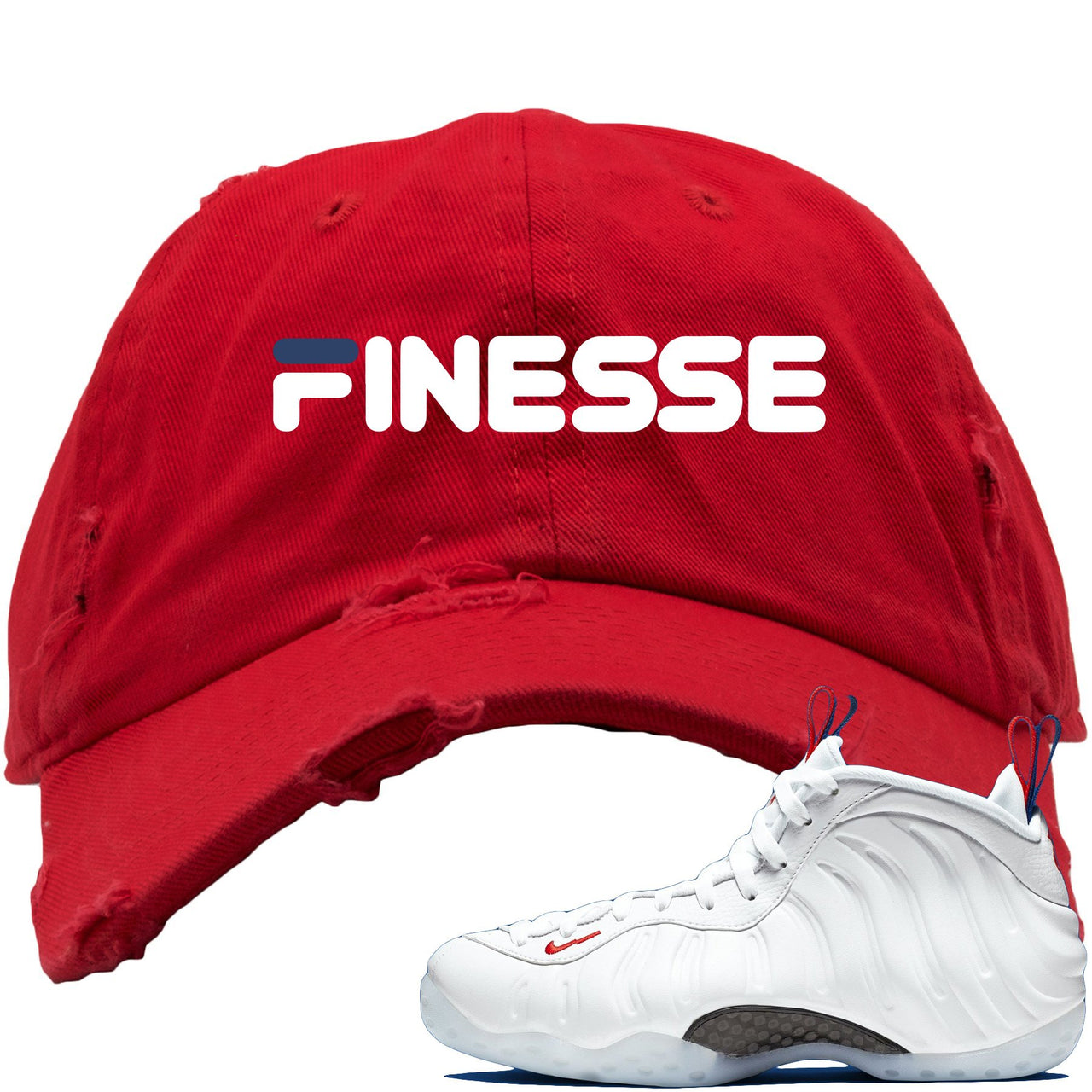 USA One Foams Distressed Dad Hat | Finesse, Red
