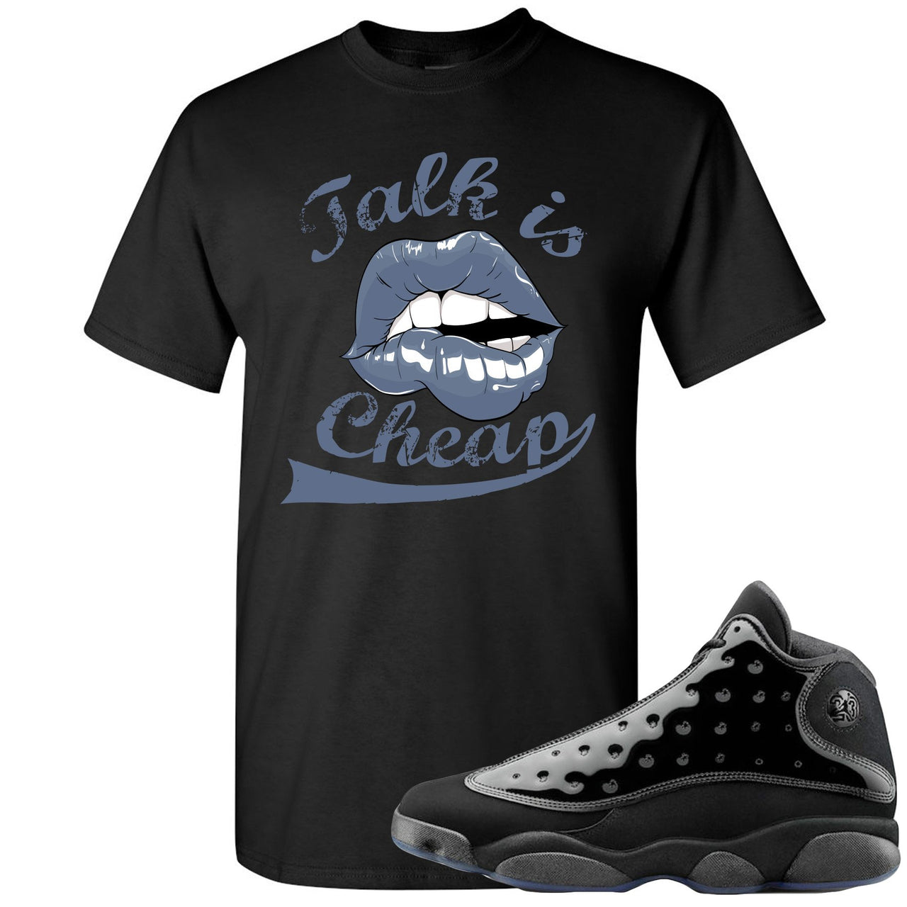 Cap and Gown 13s T Shirt | Talking Lips, Black