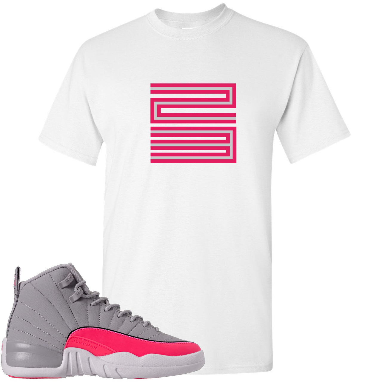 Grey Pink 12s T Shirt | 23, White