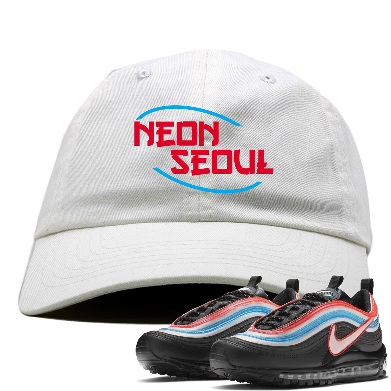 Neon Seoul 97s Dad Hat | Seoul in English, White