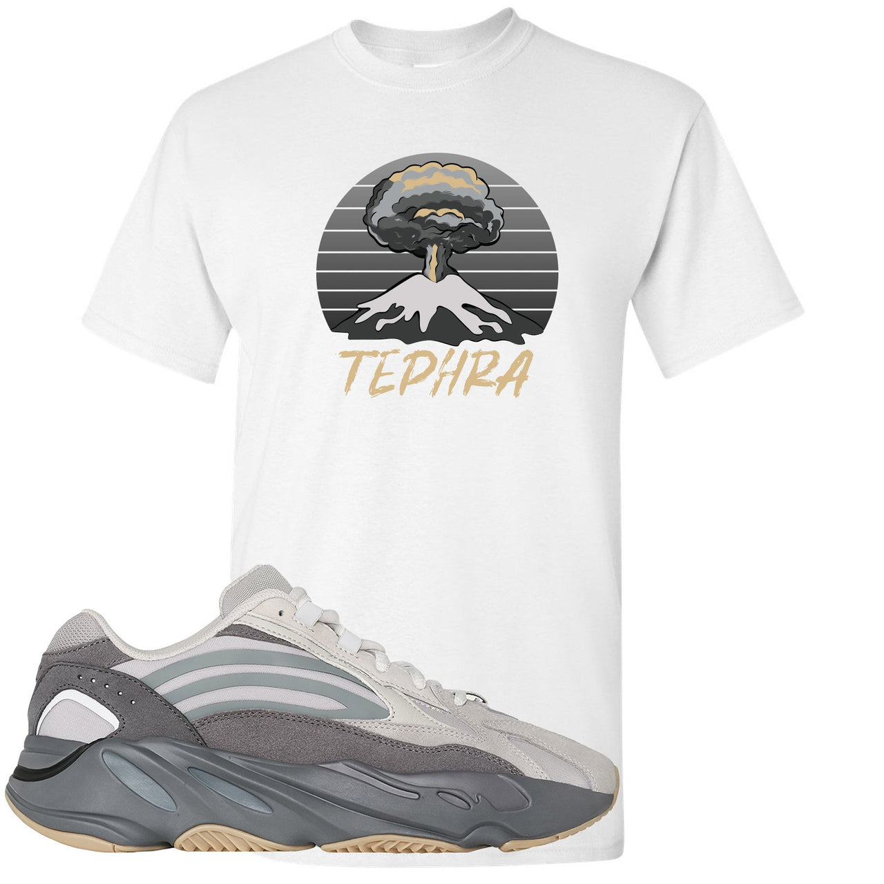 Tephra v2 700s T Shirt | Tephra Volcano, White