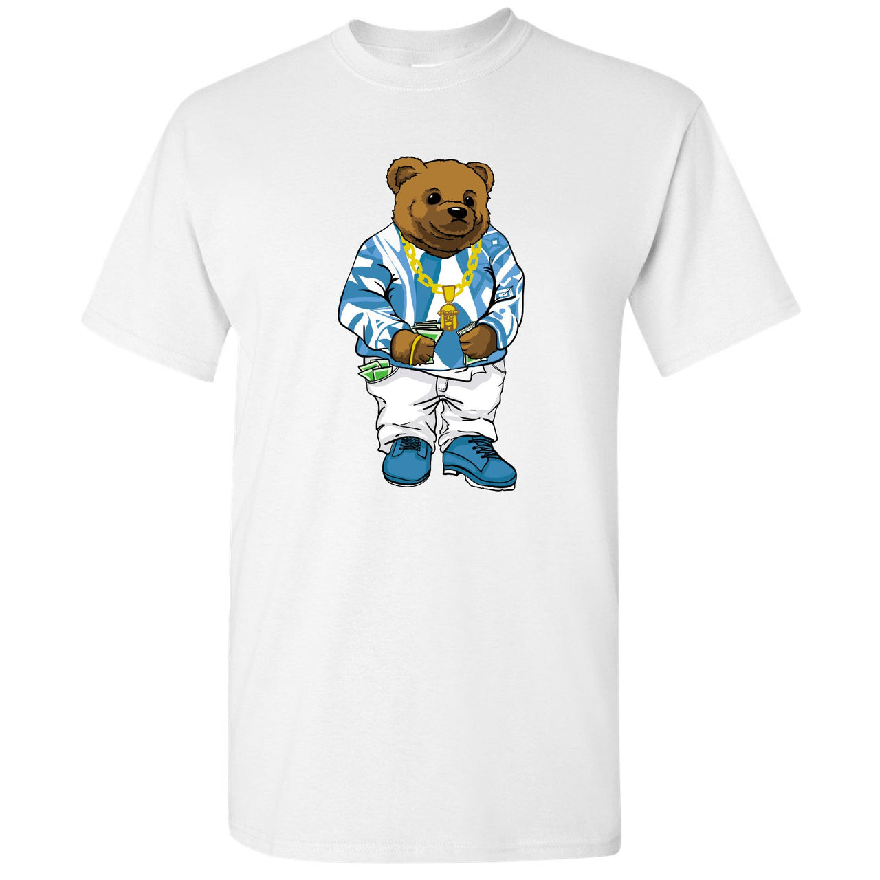 UNC Low 1s T Shirt | Sweater Bear, White