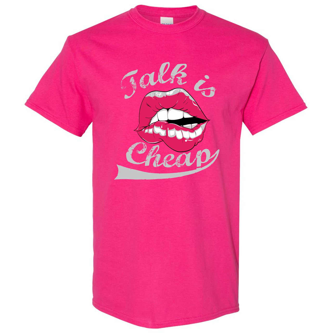 Grey Pink 12s T Shirt | Talking Lips, Heliconia