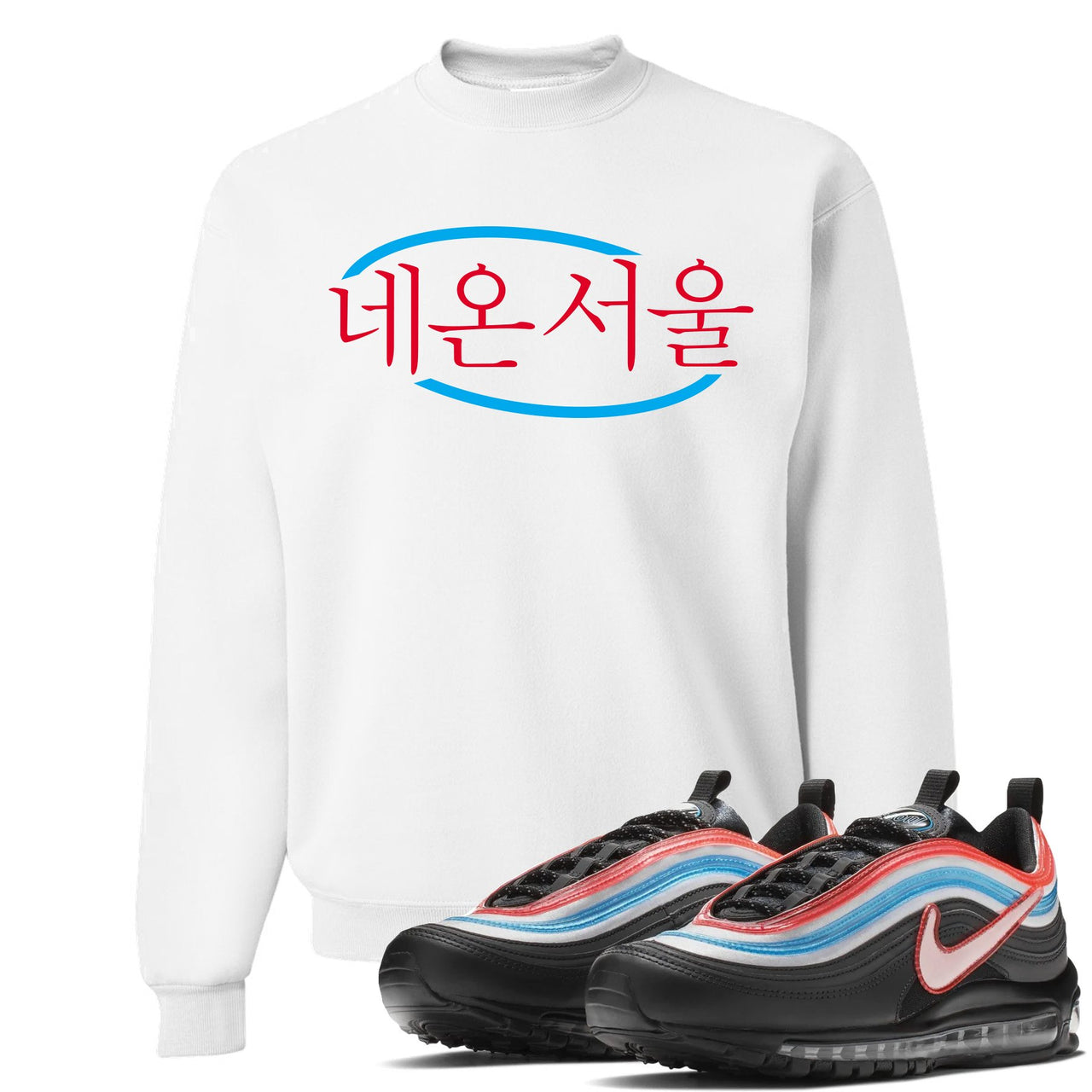 Neon Seoul 97s Sweater | Seoul in Korean, White