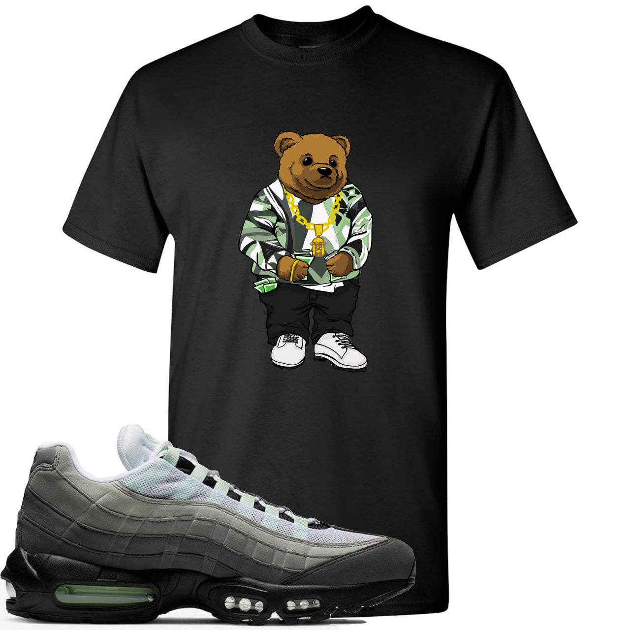 Fresh Mint 95s T Shirt | Sweater Bear, Black