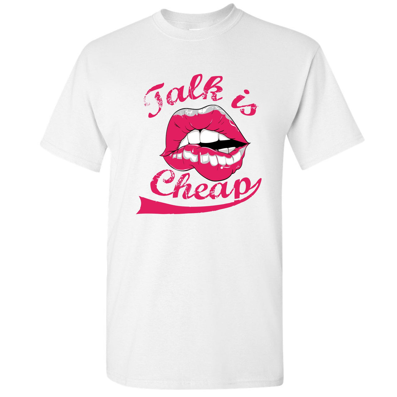 Grey Pink 12s T Shirt | Talking Lips, White