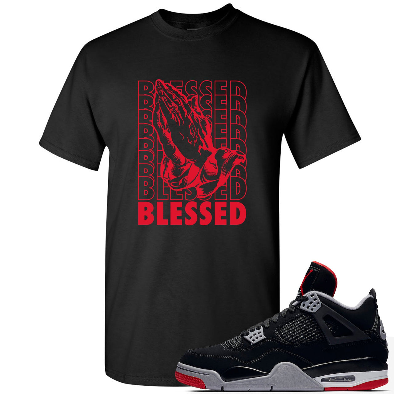 This black and red t-shirt will match great with your Air Jordan 4 Bred shoes
